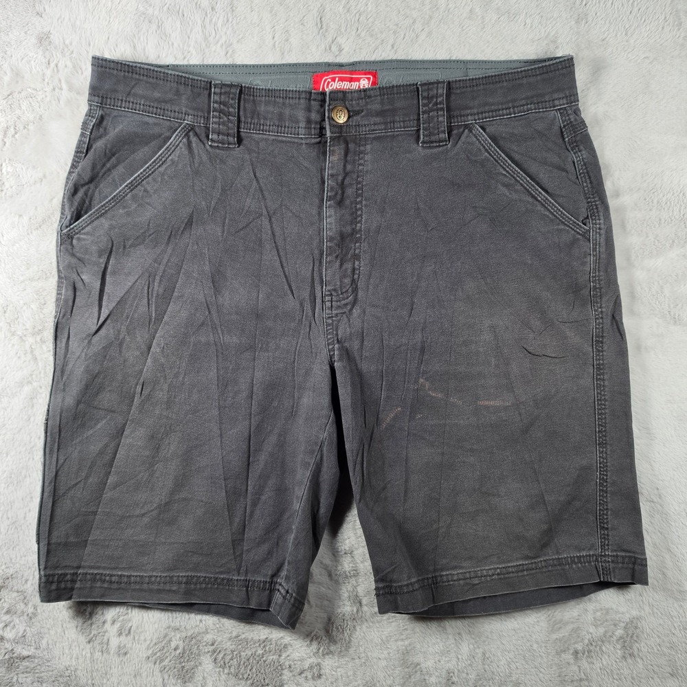 Coleman Utility Shorts Mens 36 Charcoal Gray Canvas Workwear Hiking Gorpcore